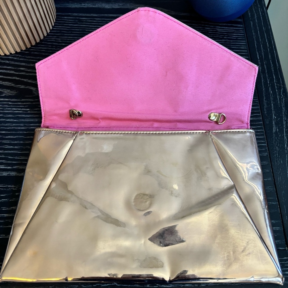 Lulus Rose Gold Metallic Clutch​ - Picture 3 of 4